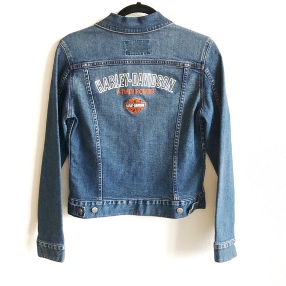 jaket jeans harley davidson